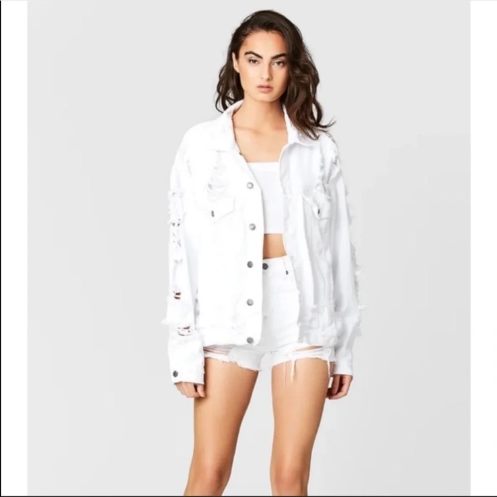 Carmar denim Audrey distressed white jean jacket